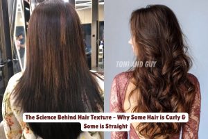 Comparison of straight and curly hair textures showcased at Essensuals by Toni & Guy Coimbatore