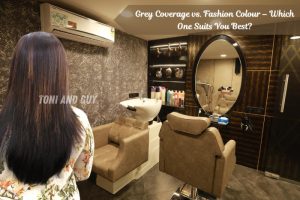 Local hair colour consultation for grey coverage and fashion colours by Toni & Guy Coimbatore salon after a hair makeover