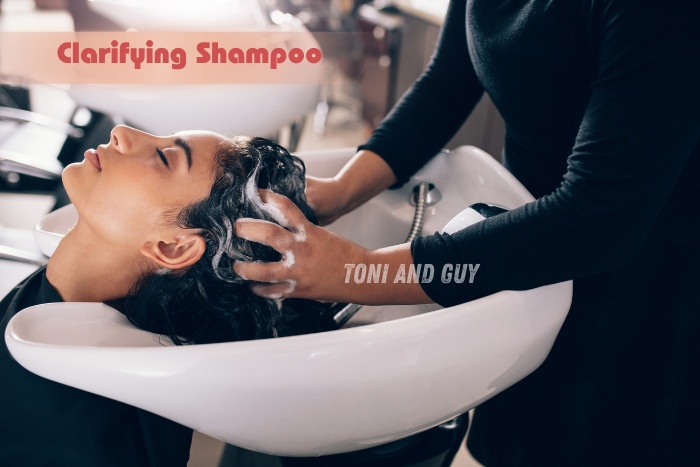 Professional salon hair treatment for Clarifying shampoo hair wash service at TONI & GUY Coimbatore for deep cleansing