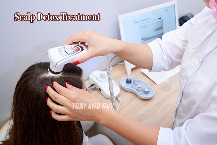 Professional scalp detox treatment being performed scalp care to cleanse, refresh, and improve hair health at TONI & GUY Coimbatore