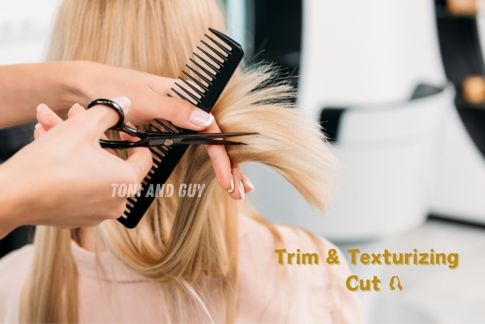 Professional trim and texturizing haircut - Stylist carefully shaping service at TONI & GUY Coimbatore