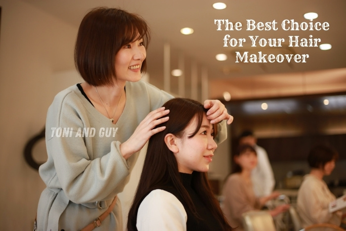 A hair makeover for a client at Essensuals by Toni & Guy salon in Coimbatore, offering expert styling and beauty care