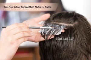 Advanced hair colouring services with professional consultation and hair colouring process using safe techniques at Toni & Guy Coimbatore