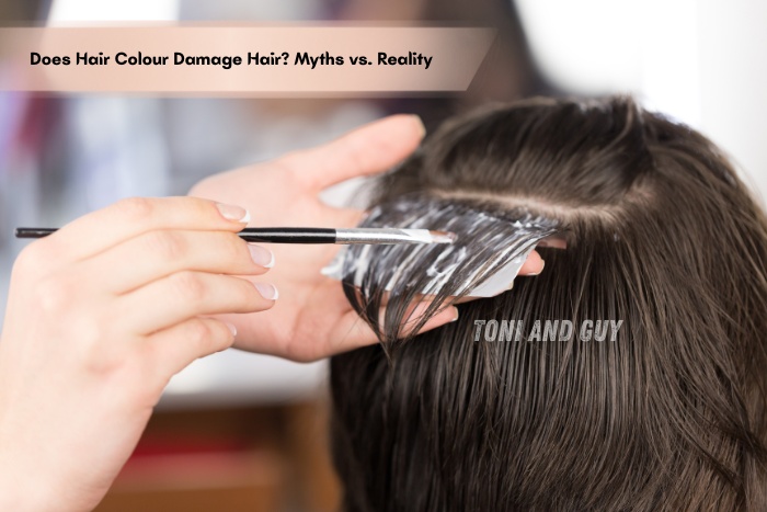 Advanced hair colouring services with professional consultation and hair colouring process using safe techniques at Toni & Guy Coimbatore