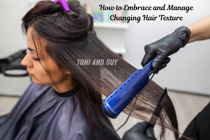 Expert stylist managing changing hair texture with professional straightening at Toni & Guy Coimbatore salon