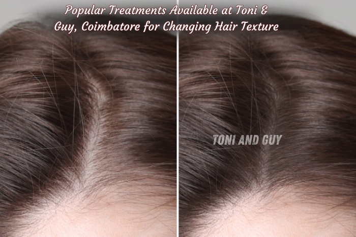 Popular hair texture correction and scalp care services offered by expert stylists at Toni & Guy, Coimbatore
