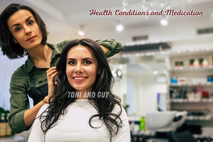 Professional hair consultation addressing health conditions and medication effects at Toni & Guy Coimbatore salon