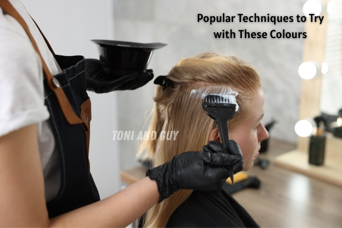 Advanced balayage and colour application methods used for long-lasting, even hair colour results-Toni & Guy Coimbatore