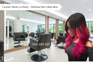 Trendy caramel, mocha, and honey hair colour ideas styled at Essensuals by Toni & Guy, Coimbatore salon