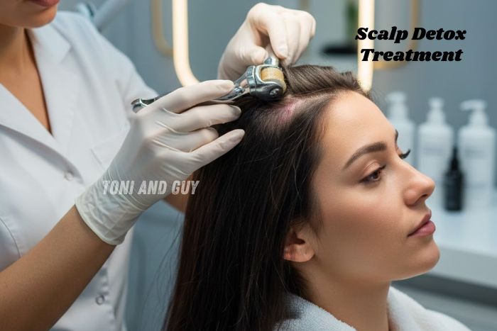 Professional scalp care service at Toni & Guy Salon, Race Course, Coimbatore using modern detox techniques.