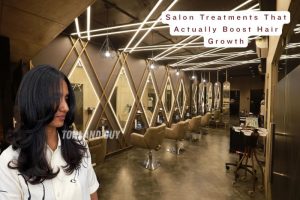 Salon treatments that boost hair growth at Toni & Guy Coimbatore, featuring a modern luxury salon interior and styled client