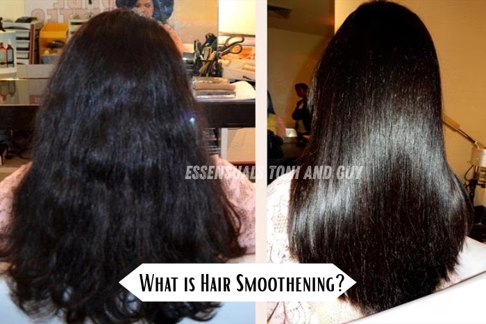 Before and after hair smoothening results at Essensuals Toni & Guy Race Course Coimbatore